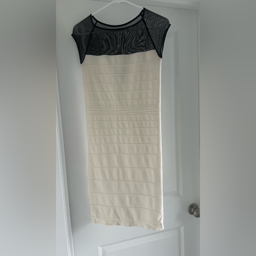 Bebe Black and Cream Dress